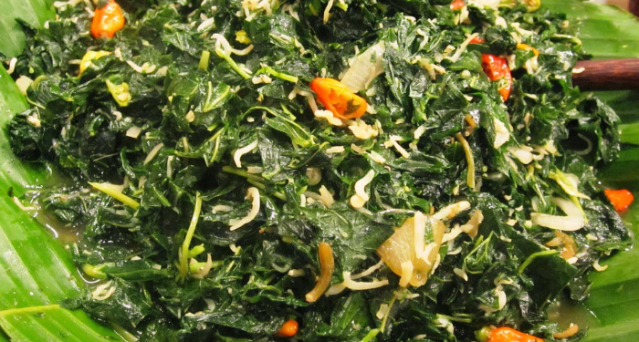 Daun singkong masak teri