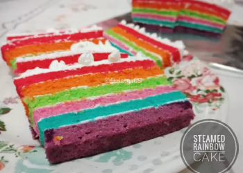 Steamed Rainbow Cake