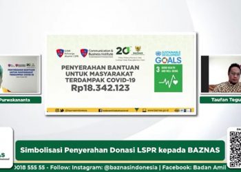 Keluarga Alumni LSPR Salurkan Donasi Masyarakat Terdampak Pandemi melalui BAZNAS