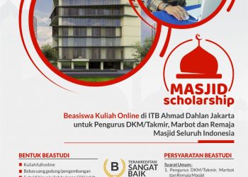 Masjid Scholarship, Beasiswa Kuliah Online di ITB Ahmad Dahlan untuk Pengurus Masjid