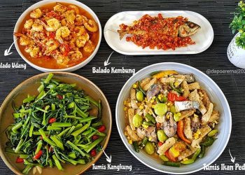 Menu Makan Siang Rumahan: Balado Udang, Balado Ikan Kembung dan Tumis Ikan Peda