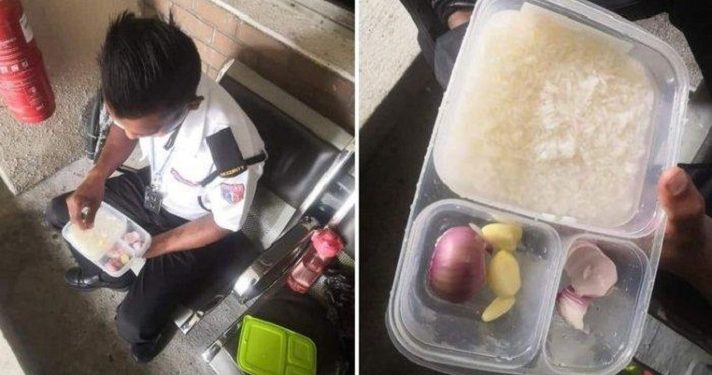 Viral Satpam di Malaysia Makan Nasi dengan Lauk Bawang Merah