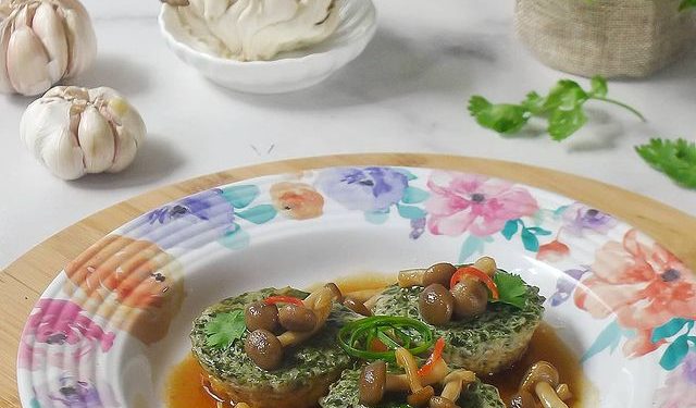 Resep Tofu Bayam Saus Shimeji