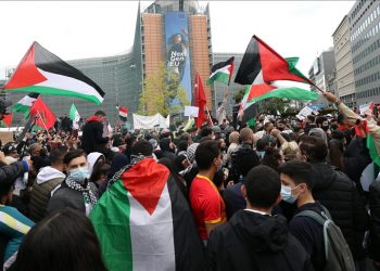 Aksi Protes Kecam Serangan Israel di Gaza Digelar di Brussel