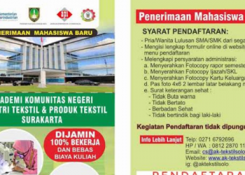 Beasiswa AK-Tekstil Solo, Kuliah Gratis dan Dijamin Mendapatkan Kerja