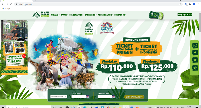 Diskon Tiket Masuk Taman Safari Prigren, Bisa Pesan Melalui WhatsApp