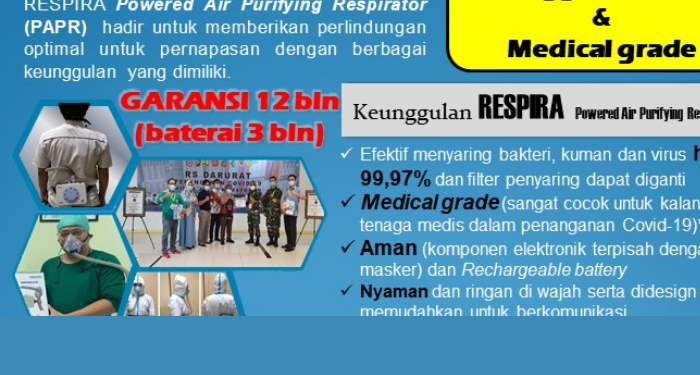 Mengenal Respirator yang Miliki Efektivitas Filtrasi hingga 99,97 Persen