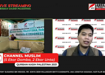 NPC Bersama ChanelMuslim Tebar Daging Kurban Serentak di Gaza, Palestina