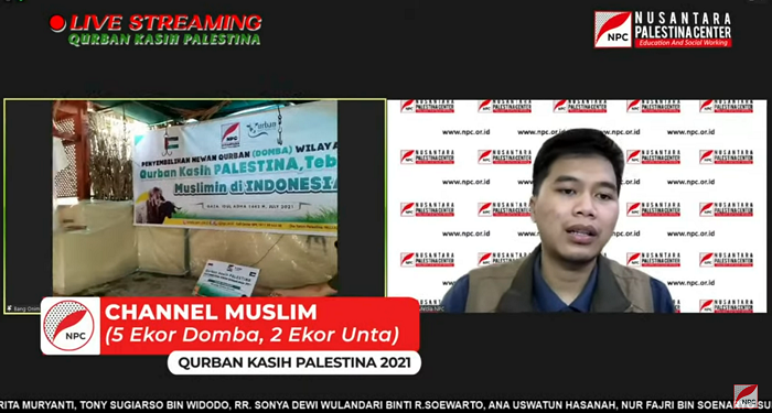 NPC Bersama ChanelMuslim Tebar Daging Kurban Serentak di Gaza, Palestina