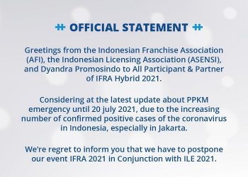 Pameran Waralaba dan Lisensi IFRA Hybrid, Ditunda Hingga November 2021