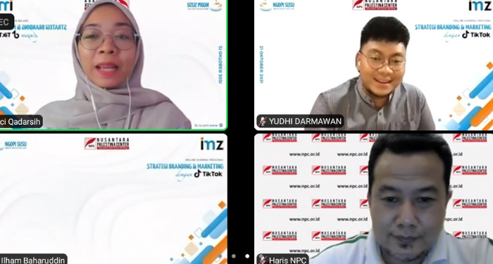 NPC bersama IMZ Learning Selenggarakan Online Sharing Program Bahas Strategi Branding di Tiktok
