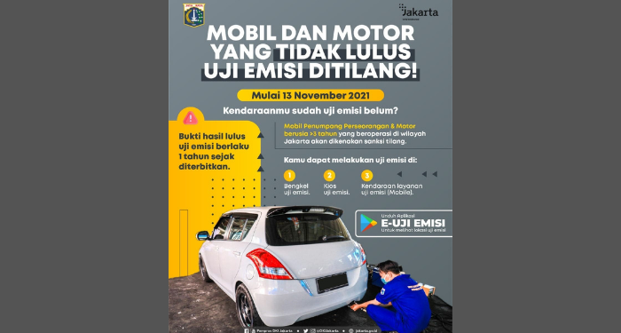 Awas Ditilang, Uji Emisi Kendaraan Kamu sebelum 13 November 2021
