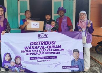 RQV Indonesia Salurkan Bantuan Wakaf Quran di Daerah Kepulauan, Aceh Singkil