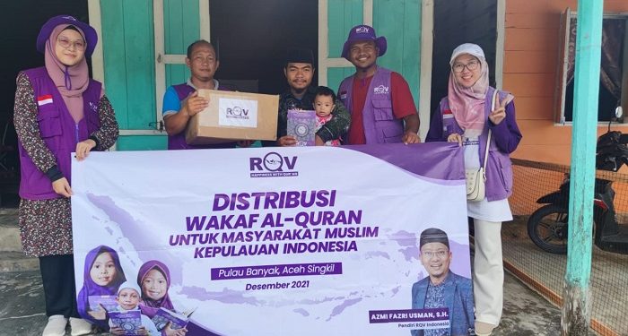RQV Indonesia Salurkan Bantuan Wakaf Quran di Daerah Kepulauan, Aceh Singkil