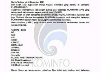 Pernyataan Pluang Terkait Hoaks Surat Edaran Atas Nama Kementerian Kominfo