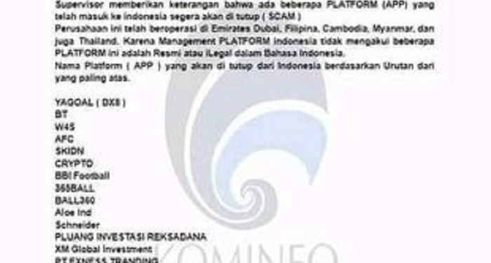 Pernyataan Pluang Terkait Hoaks Surat Edaran Atas Nama Kementerian Kominfo