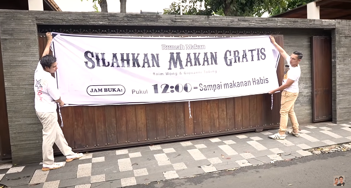 Baim Wong dan Giovanni Tobing Buka Rumah Makan Gratis Bagi yang Membutuhkan