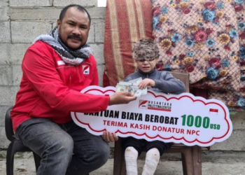 NPC Salurkan Bantuan Uang Tunai untuk Anak Gaza yang Sekujur Tubuhnya Penuh Luka