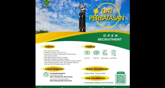Kemenag Buka Pendaftaran Program Da’i Perbatasan