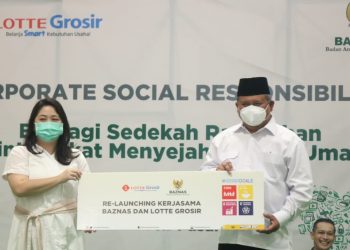 BAZNAS bersama Lotte Grosir Bagikan Paket Ramadan Bahagia untuk UMKM