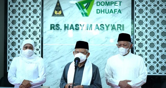 Wakil Presiden KH Ma'ruf Amin Tinjau RS Hasyim Asy'ari Tebuireng, Jombang