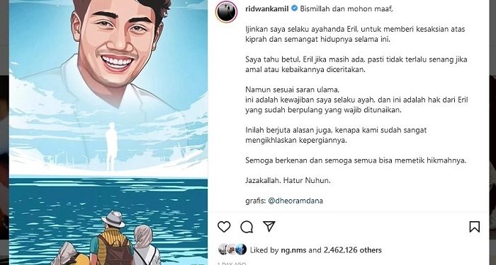 Kesaksian Ridwan Kamil Mengenang Sosok Eril Semasa Hidup