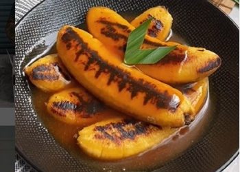 Resep Pisang Bakar Saus Kenca, Camilan Malam Hari