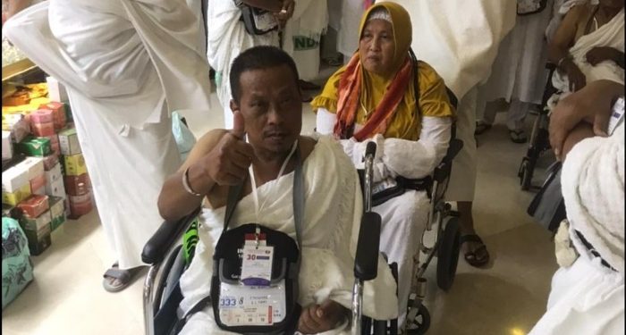 Jemaah haji difabel yang selalu ceria