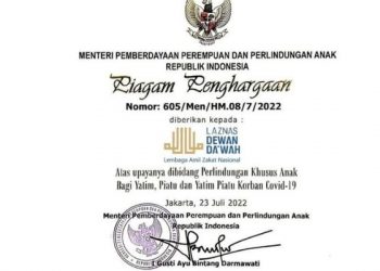 LAZNAS Dewan Dakwah Dapat Penghargaan dari Kementerian PPPA