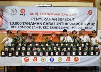 Bahagianya Warga Pondok Bambu Dapat 10 Ribu Bibit Cabai Gratis
