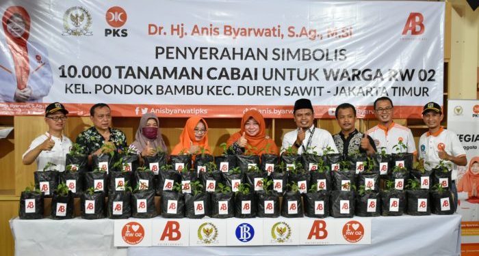 Bahagianya Warga Pondok Bambu Dapat 10 Ribu Bibit Cabai Gratis