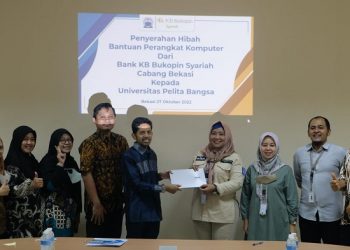 KB Bukopin Syariah Bekasi Hibahkan Laptop ke Universitas Pelita Bangsa