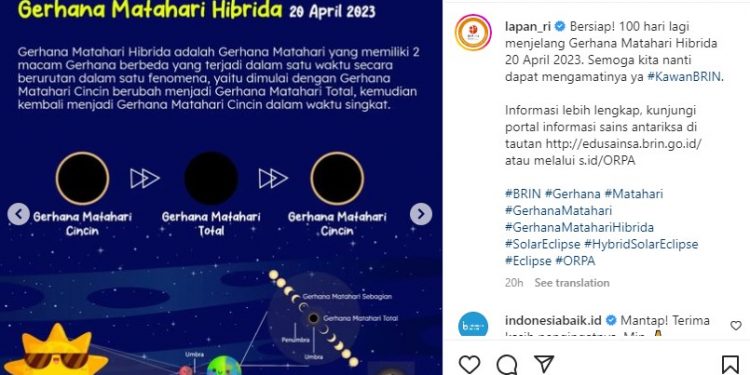 Lebaran Tahun Ini Bertepatan dengan Gerhana Matahari Hibrida