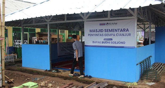 Berikan Kenyamanan Ibadah, LAZ Al Azhar Bangun Masjid Sementara untuk Penyintas Gempa Cianjur