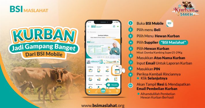 Mudahnya Berkurban ke BSI Maslahat Secara Digital melalui BSI Mobile