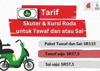 Tarif sewa skuter dan kursi roda untuk haji