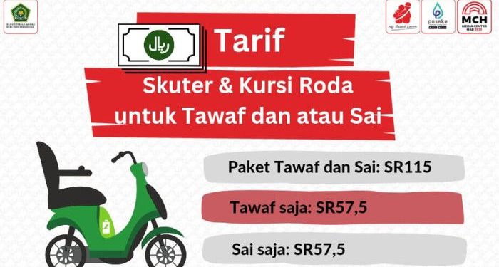 Tarif sewa skuter dan kursi roda untuk haji