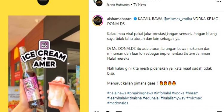 Heboh Perempuan Mencampur Vodka dengan Ice Cream McD