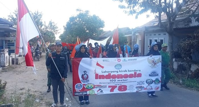 Peringati HUT ke-78 RI, Warga Desa Gemilang Puncu Gelar Kirab Merah Putih Sepanjang 100 Meter
