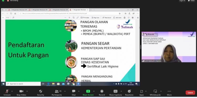 Halal Center Salimah Sosialisasikan Cara Dapatkan Sertifikat Halal dan PIR-T