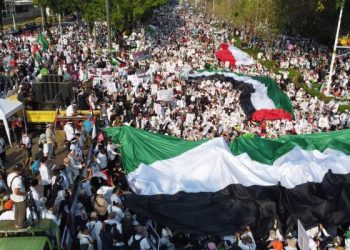 Lawan Pembantaian di Palestina, 1 Juta Massa Bela Palestina Padati Gedung Kedubes AS Jakarta