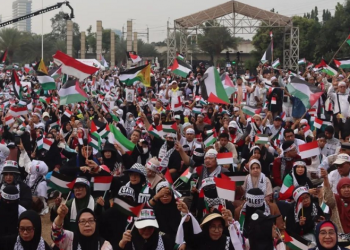 Ribuan Peserta Aksi Bela Al-Aqsa Penuhi Lapangan Masjid Agung Al-Azhar