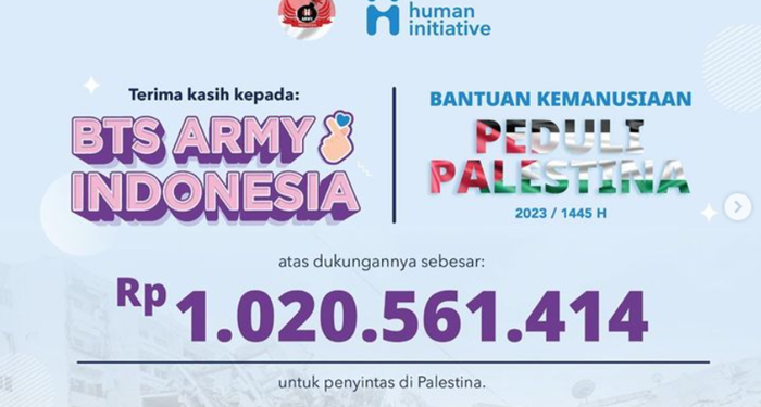 Fans Boy Band BTS di Indonesia Kumpulkan Donasi hingga Rp 1 Miliar untuk Palestina
