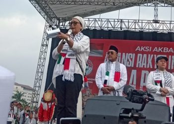 Menlu Retno Marsudi Bacakan Puisi pada Aksi Bela Palestina di Monas
