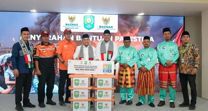 Pemda dan BAZNAS Kabupaten Siak Salurkan Infak Kemanusiaan Palestina Rp1,35 Miliar Melalui BAZNAS RI