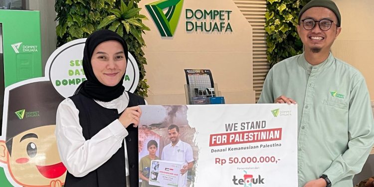 Teguk Gandeng Dompet Dhuafa Donasikan 150 Juta Bantu Gaza