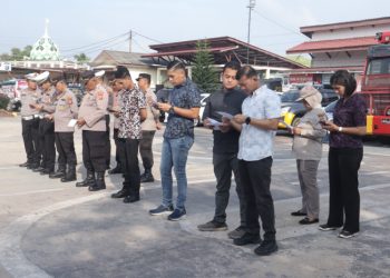 Memperkuat Spiritualitas Sebelum Bertugas, Personel Polres Inhu dan Jajaran Polsek lantunkan Asmaul Husna