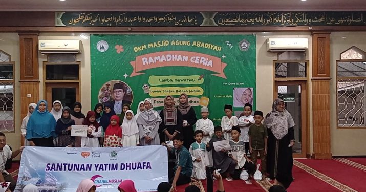 Chanelmuslim.com Gembirakan Anak Yatim Dhuafa dengan Paket Kornet dan Santunan