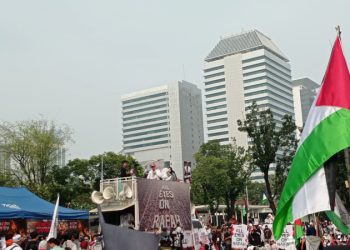 Koalisi Indonesia Bela Baitul Maqdis Gelar Aksi Palestina di Depan Kedubes AS, Artis dan Influencer Turut Meramaikan