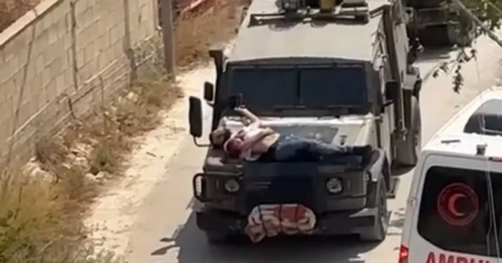 Gambar Warga Palestina Diikat ke Kendaraan Keamanan Israel Memicu Kemarahan